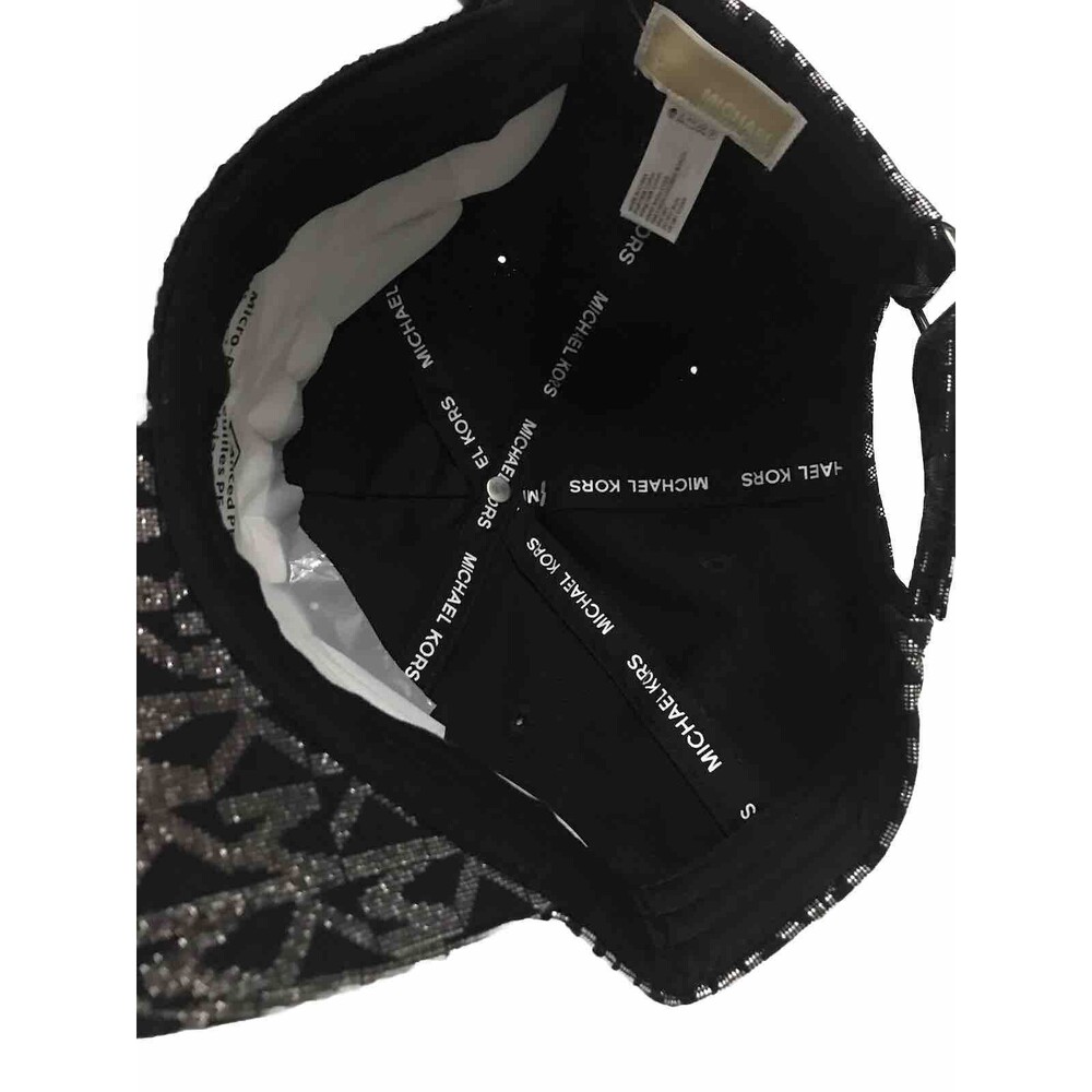 Michael Kors Monogram MK Logo Black / Silver Baseball Cap Hat One Size NWT - Picture 4 of 10